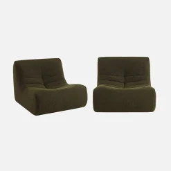 Fauteuils boucléstof Sokol 1 zitplaats (set van 2)