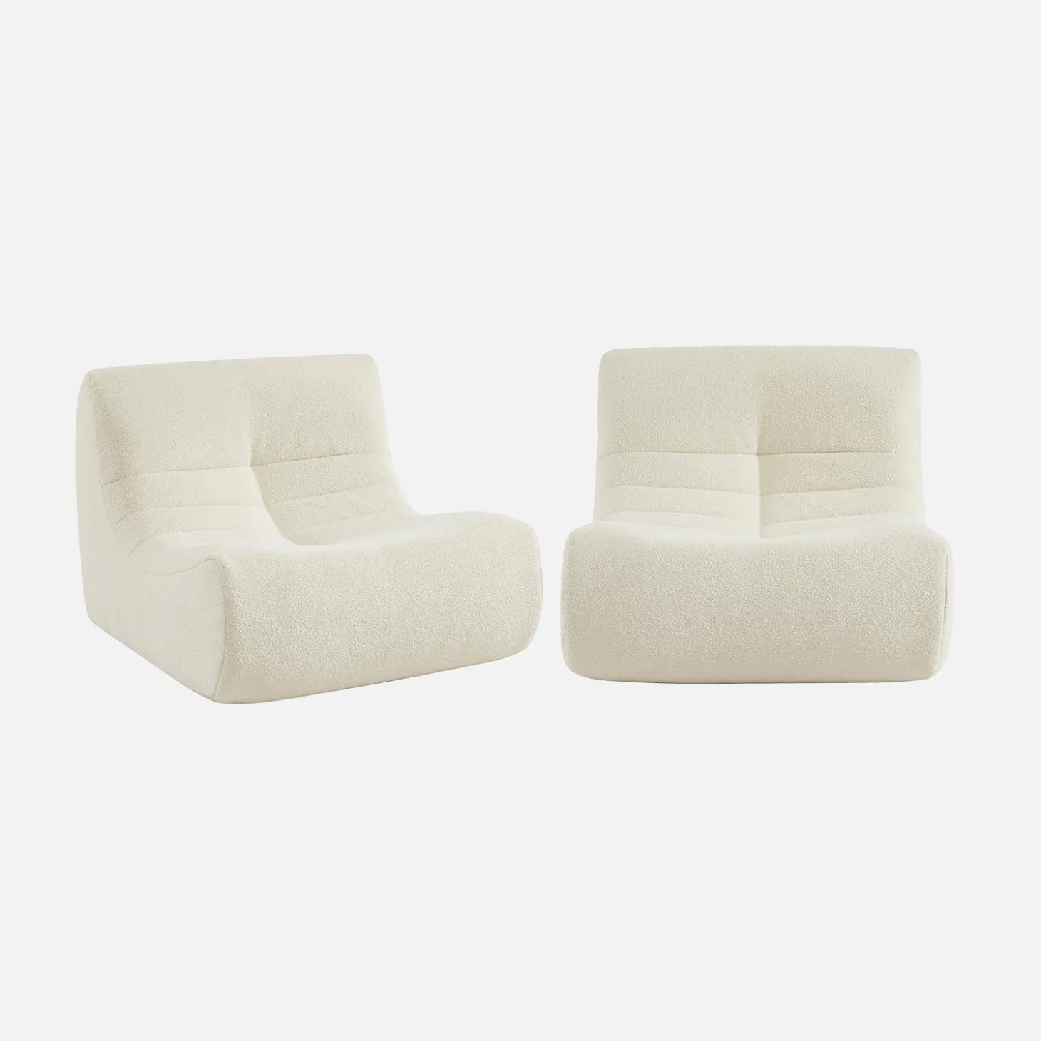 Fauteuils boucléstof Sokol 1 zitplaats (set van 2)