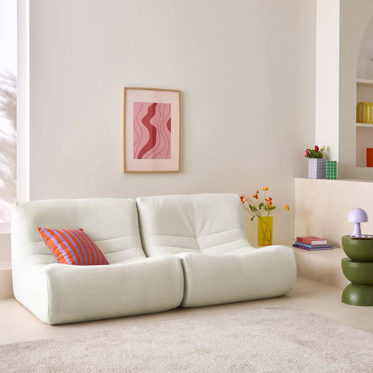 Fauteuils boucléstof Sokol 1 zitplaats (set van 2)