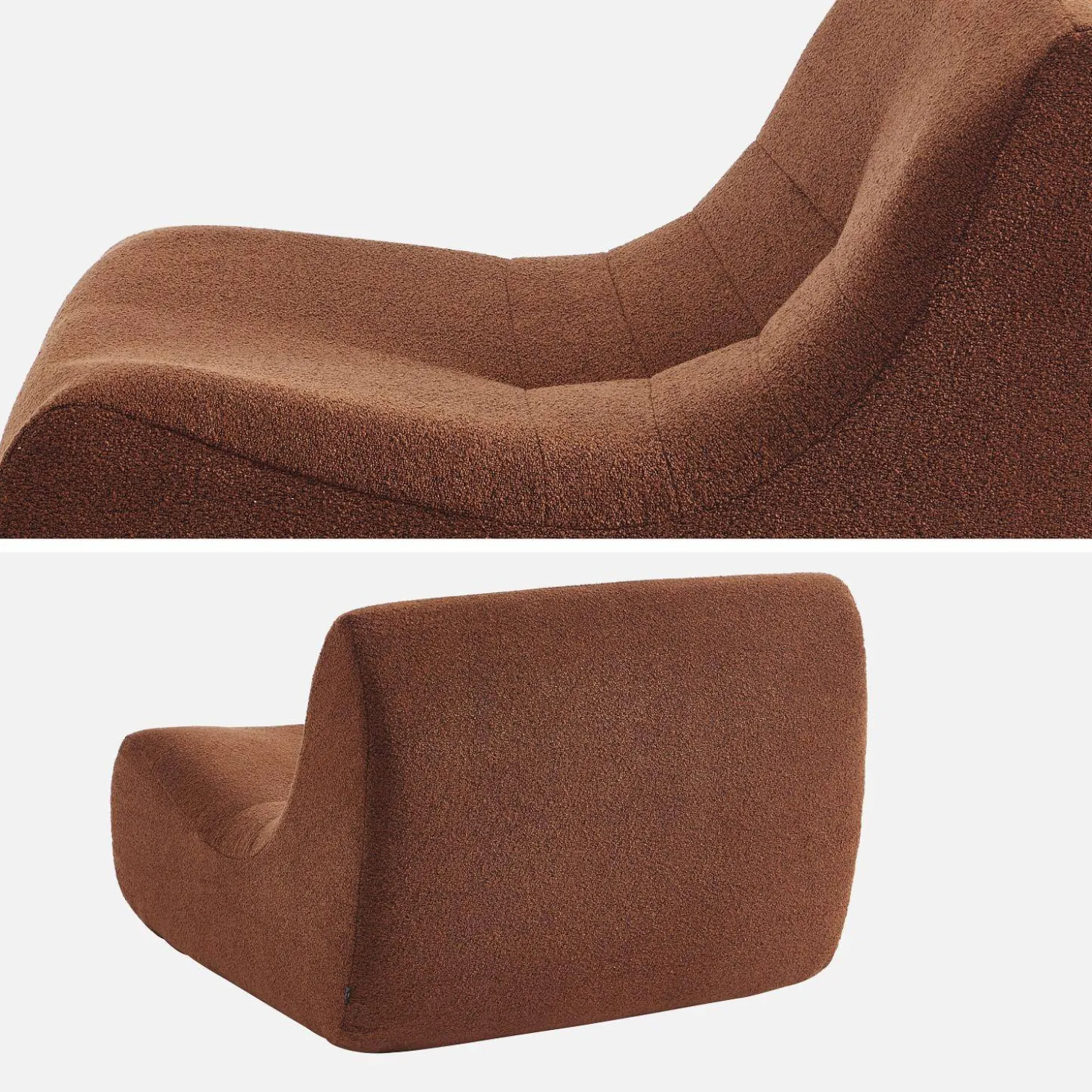 Fauteuils boucléstof Sokol 1 zitplaats (set van 3)