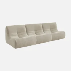 Fauteuils boucléstof Sokol 1 zitplaats (set van 3)