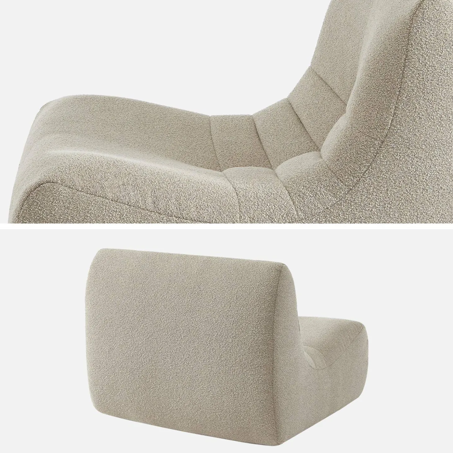 Fauteuils boucléstof Sokol 1 zitplaats (set van 3)