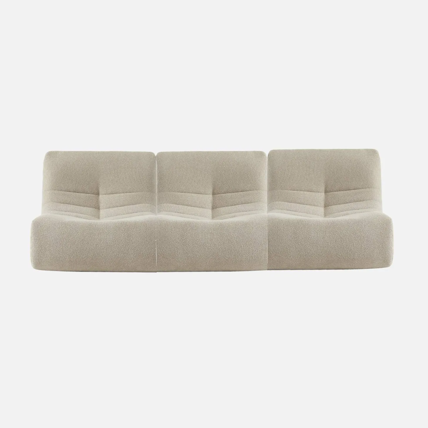 Fauteuils boucléstof Sokol 1 zitplaats (set van 3)