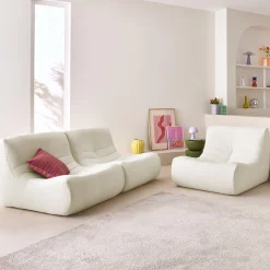 Fauteuils boucléstof Sokol 1 zitplaats (set van 3)