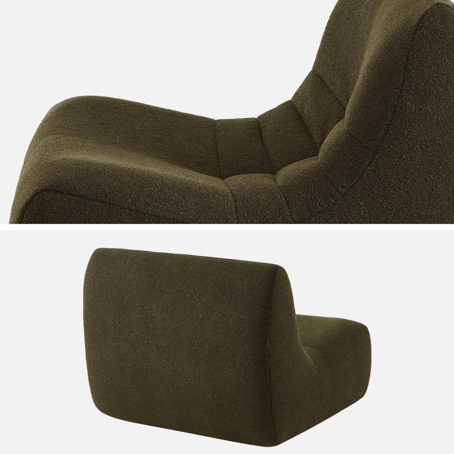 Fauteuils boucléstof Sokol 1 zitplaats (set van 3)