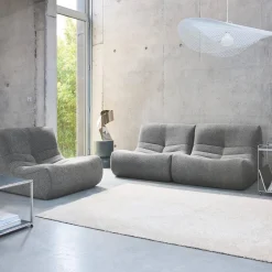 Fauteuils boucléstof Sokol 1 zitplaats (set van 3)