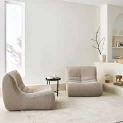 Fauteuils boucléstof Sokol 1 zitplaats (set van 2)
