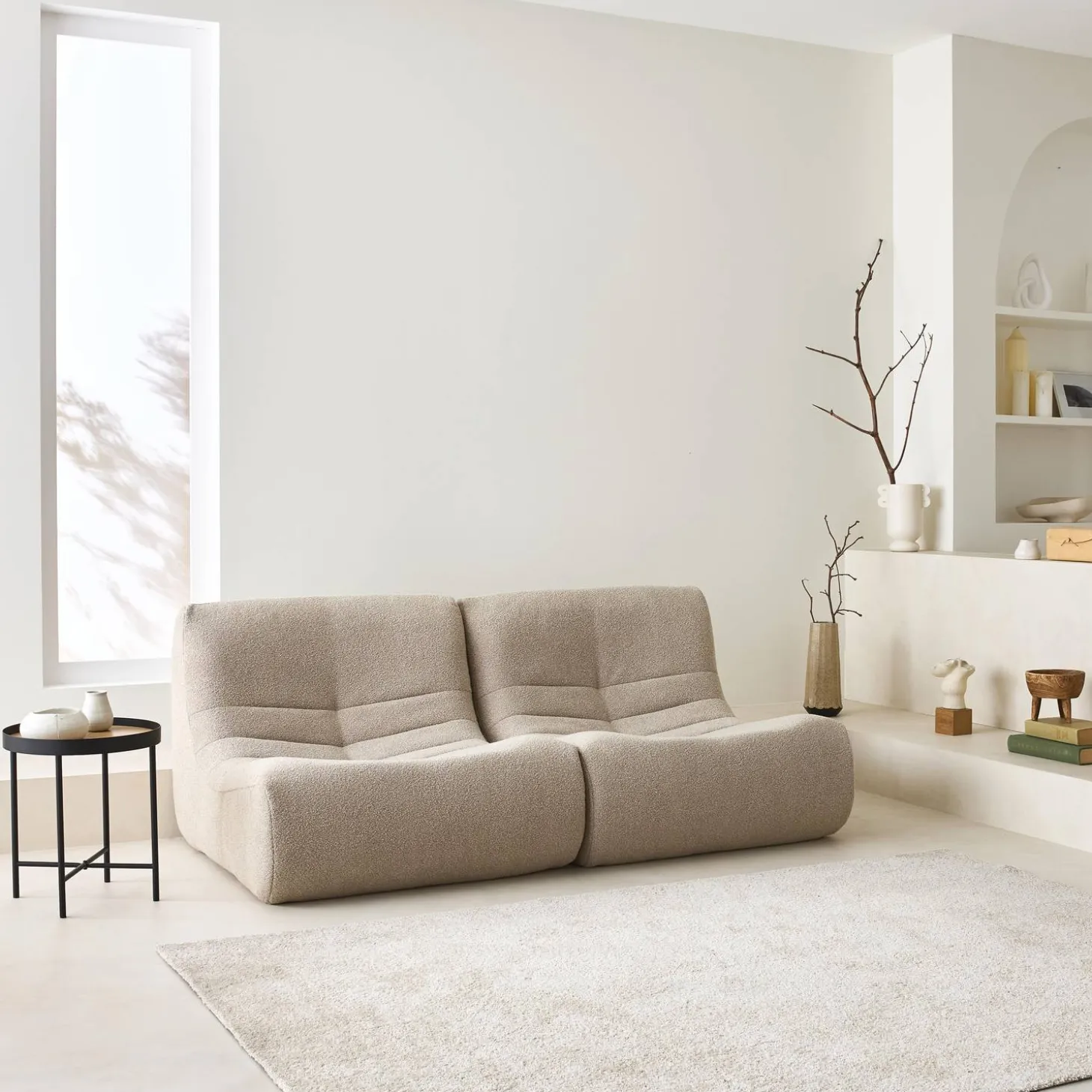 Fauteuils boucléstof Sokol 1 zitplaats (set van 2)