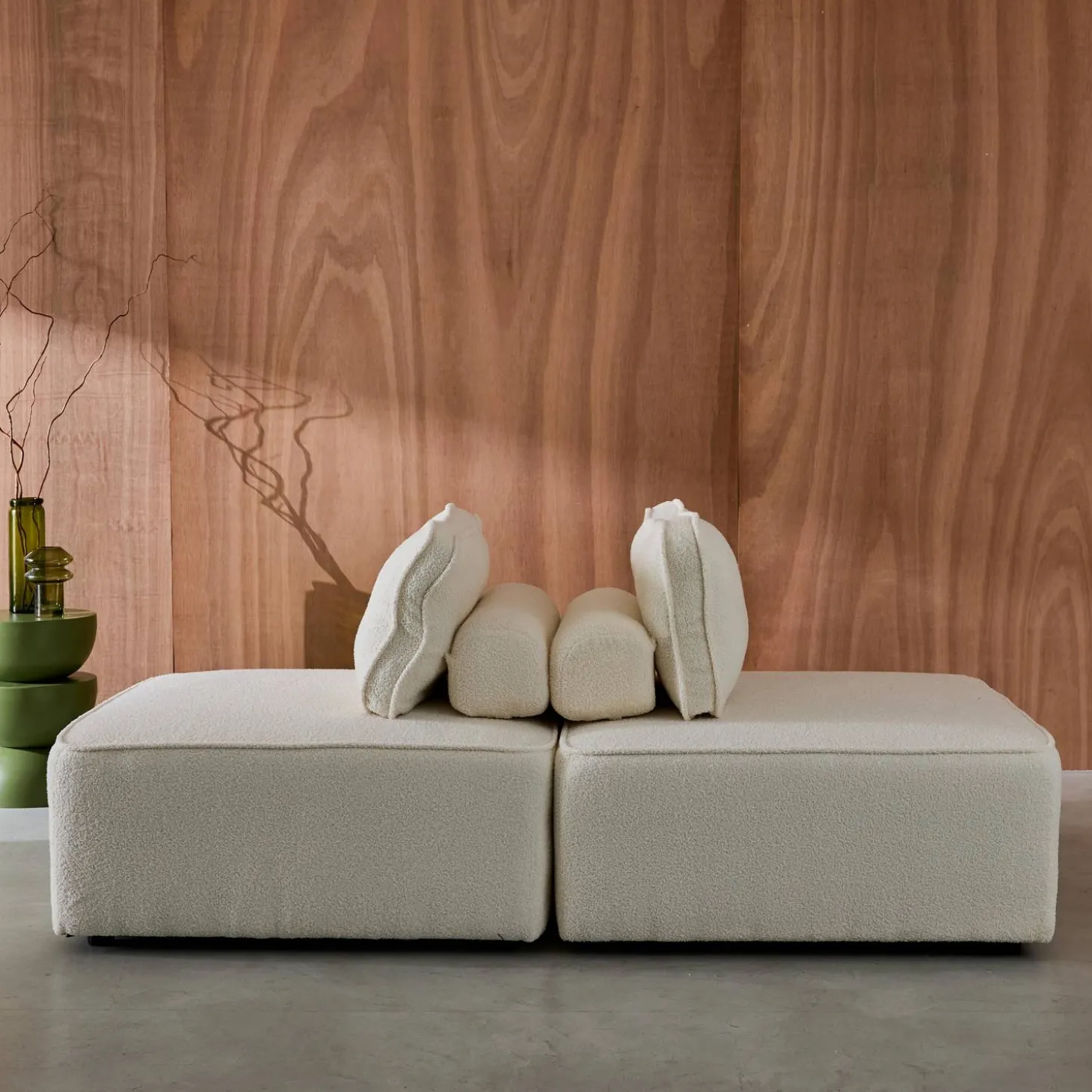 Fauteuils boucléstof 1 zitplaats (set van 2)