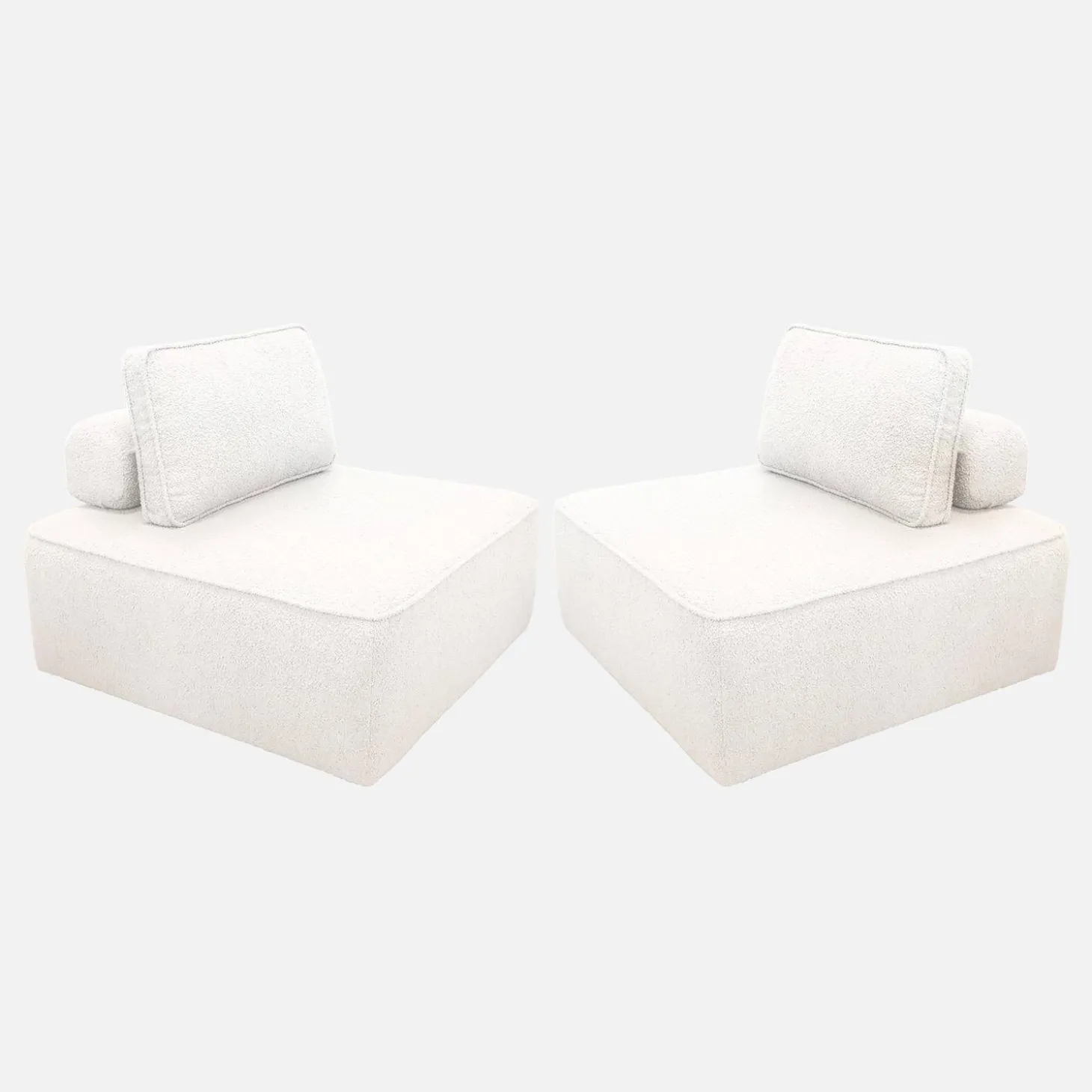 Fauteuils boucléstof 1 zitplaats (set van 2)