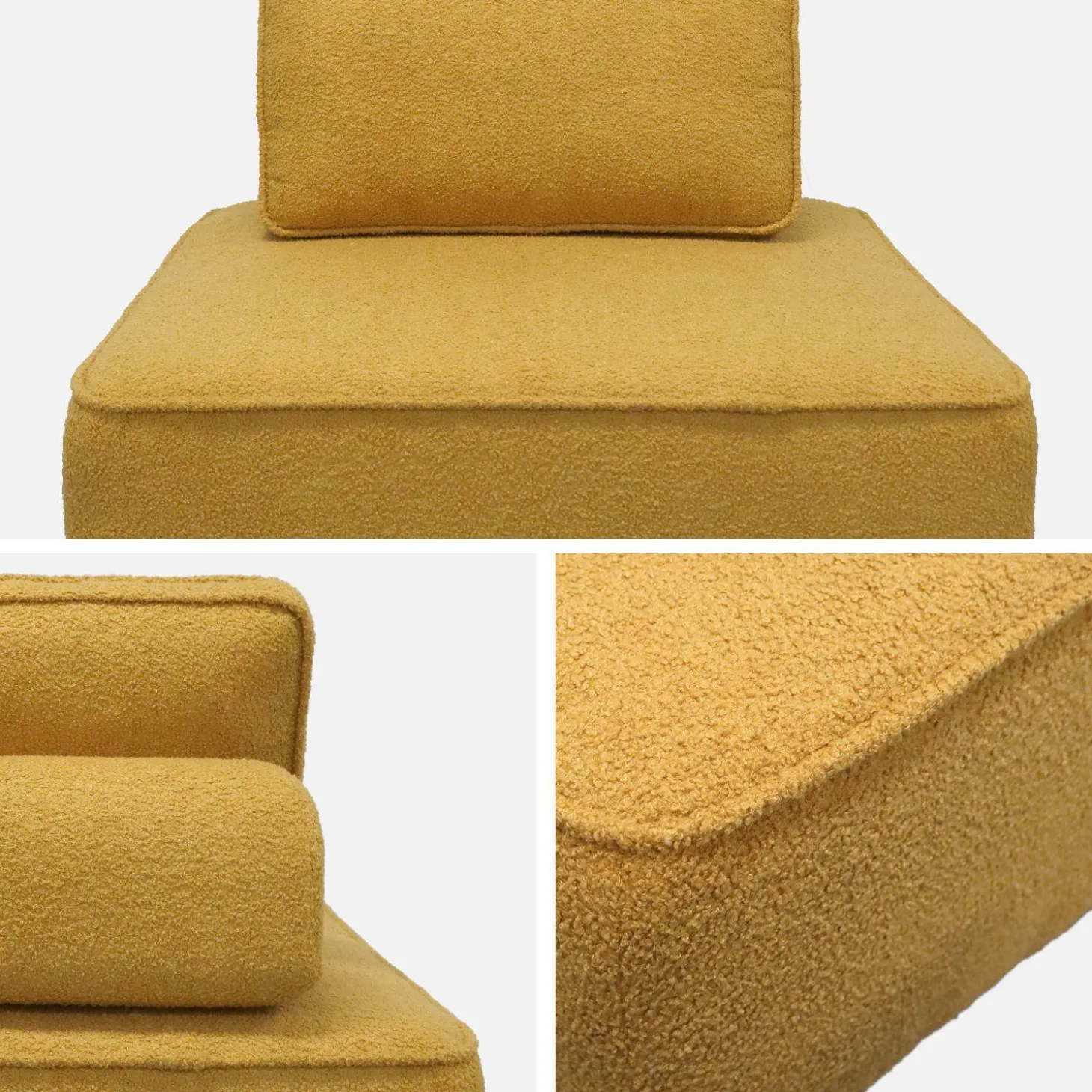 Fauteuils boucléstof 1 zitplaats (set van 2)