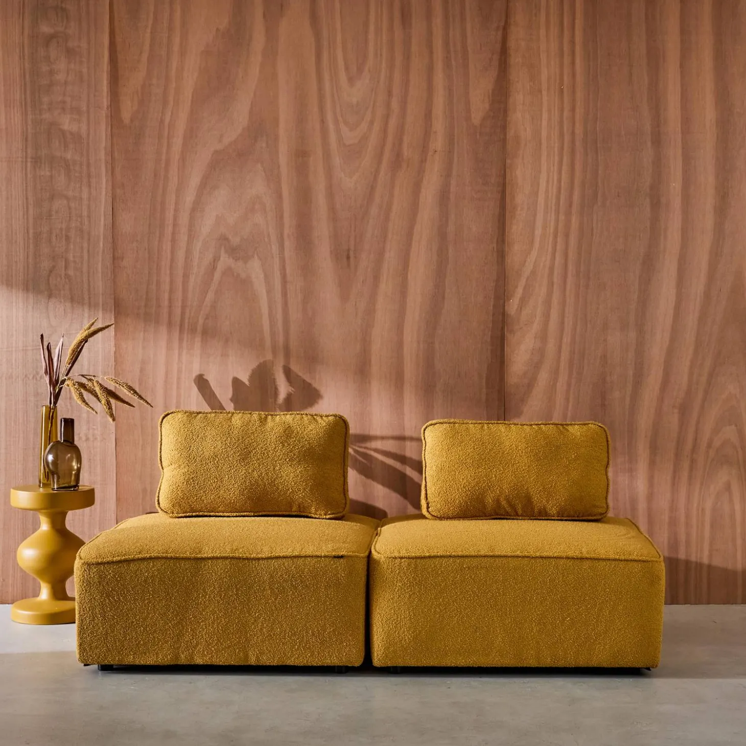 Fauteuils boucléstof 1 zitplaats (set van 2)