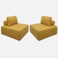 Fauteuils boucléstof 1 zitplaats (set van 2)