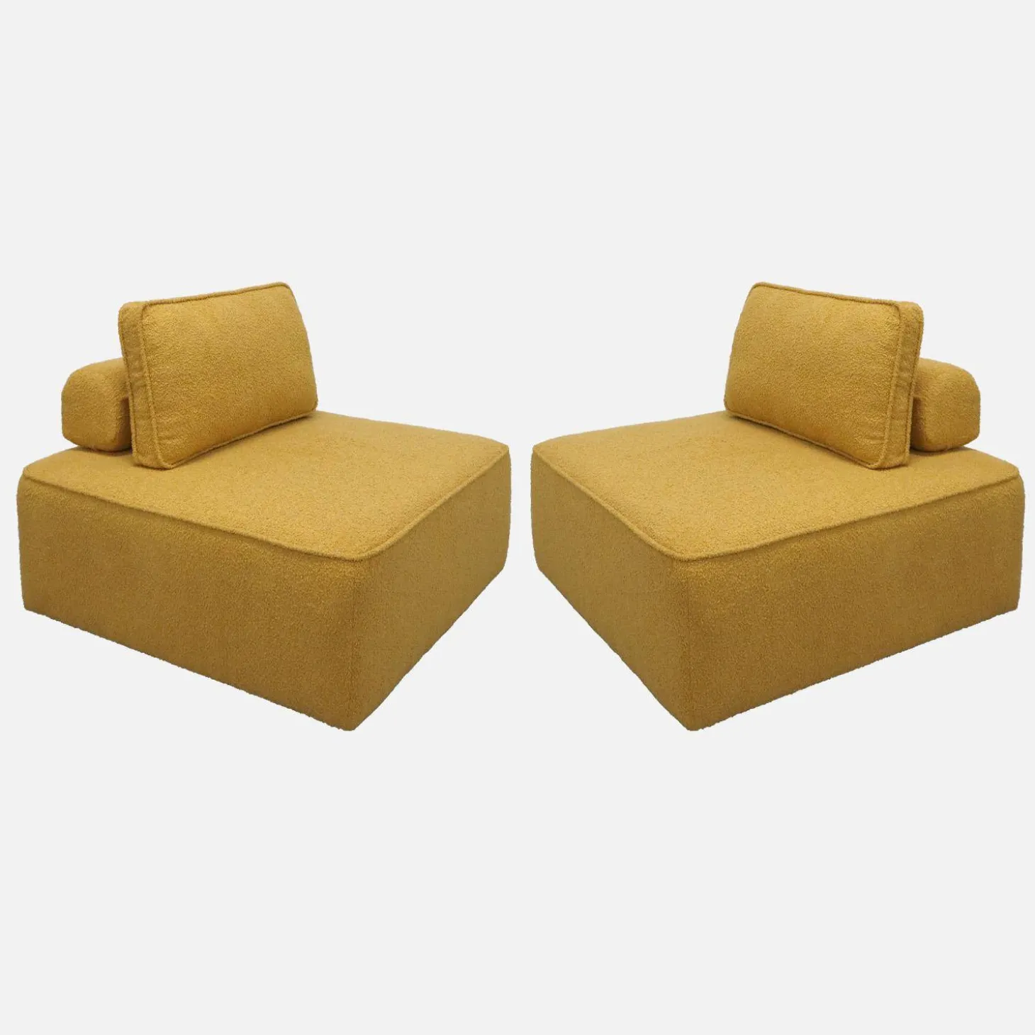 Fauteuils boucléstof 1 zitplaats (set van 2)