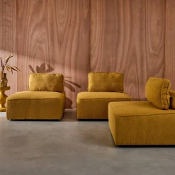 Fauteuils boucléstof 1 zitplaats (set van 3)