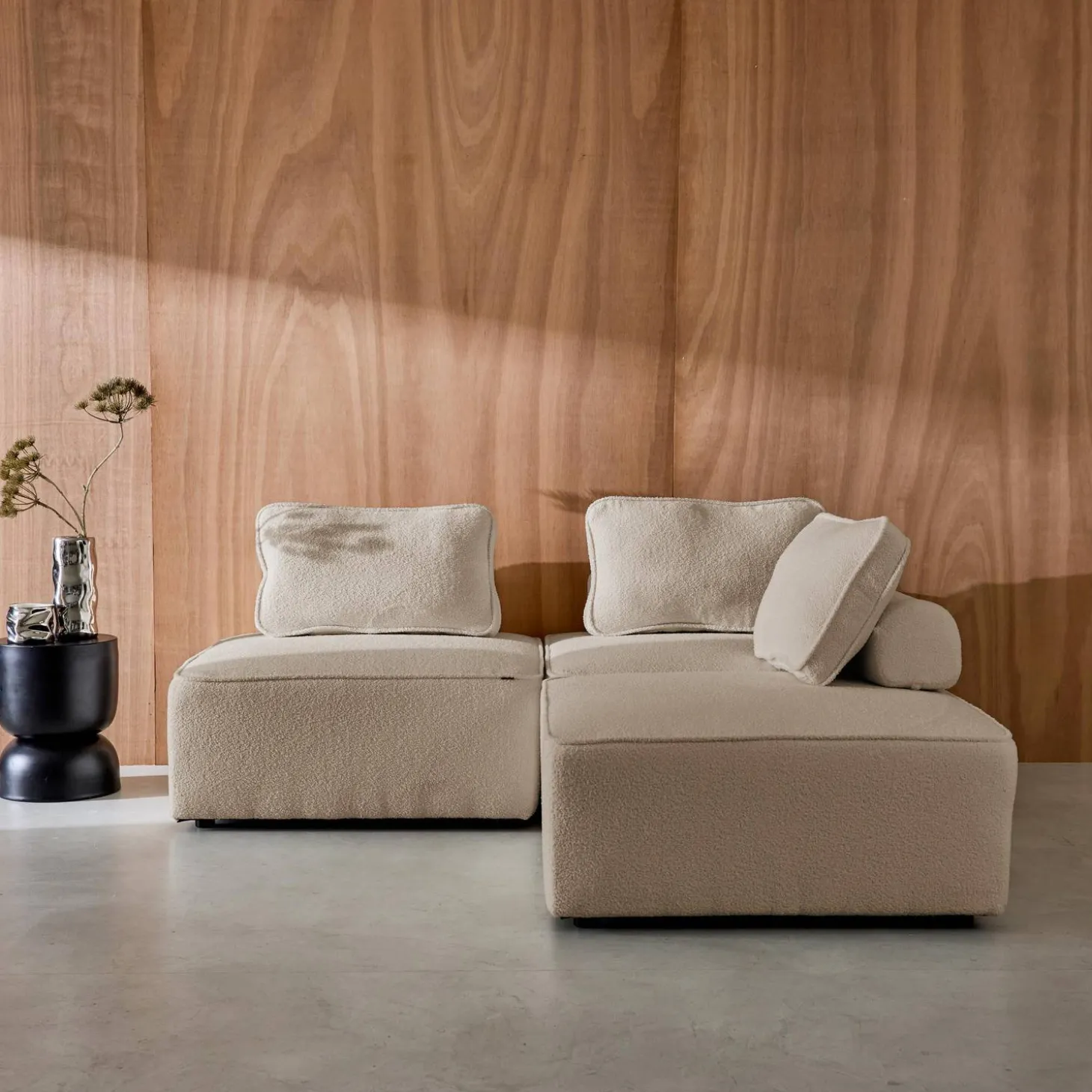 Fauteuils boucléstof 1 zitplaats (set van 3)