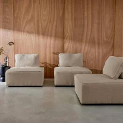Fauteuils boucléstof 1 zitplaats (set van 3)