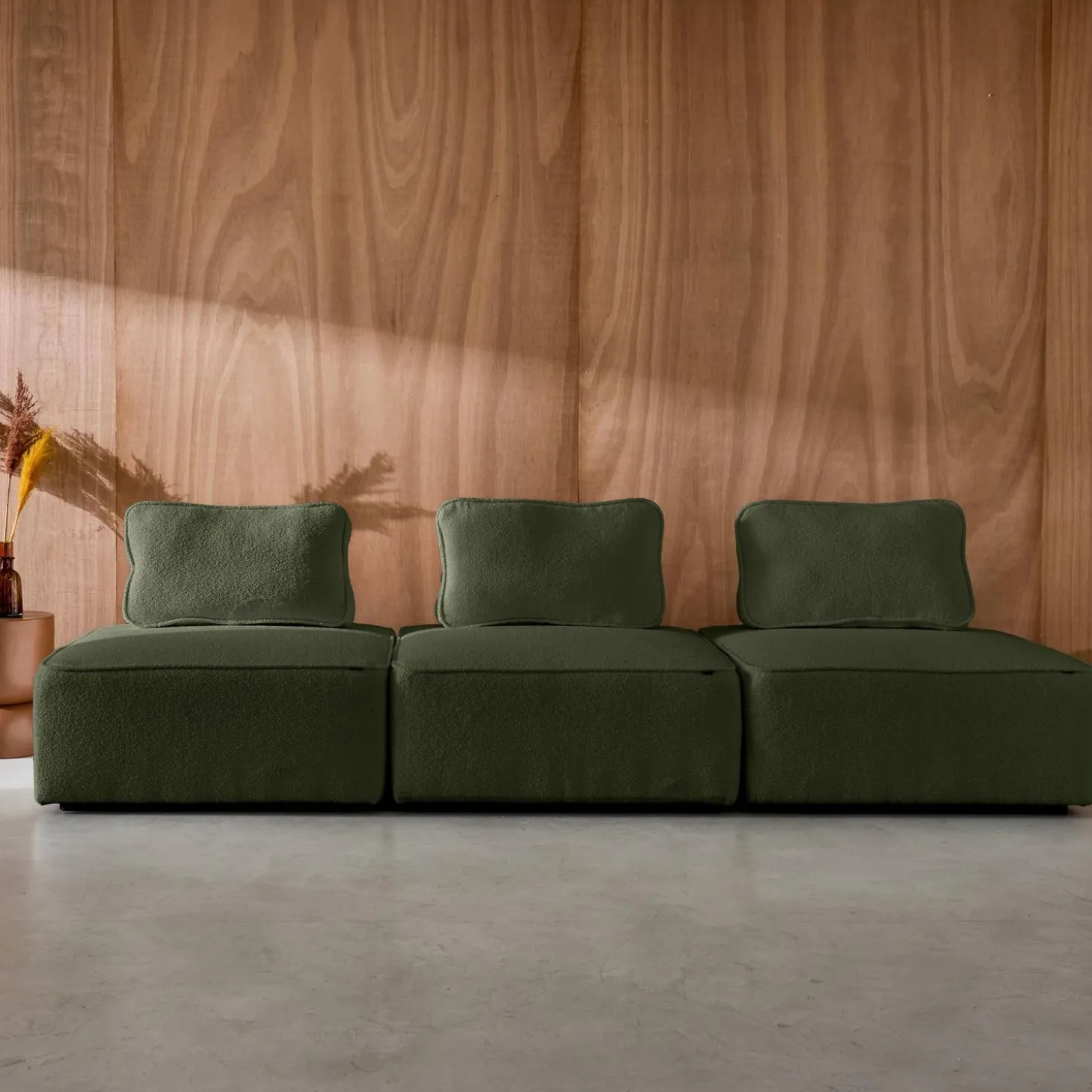 Fauteuils boucléstof 1 zitplaats (set van 3)