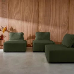 Fauteuils boucléstof 1 zitplaats (set van 3)