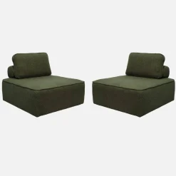 Fauteuils boucléstof 1 zitplaats (set van 2)