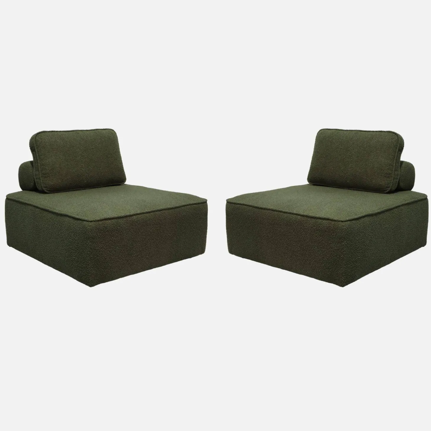 Fauteuils boucléstof 1 zitplaats (set van 2)