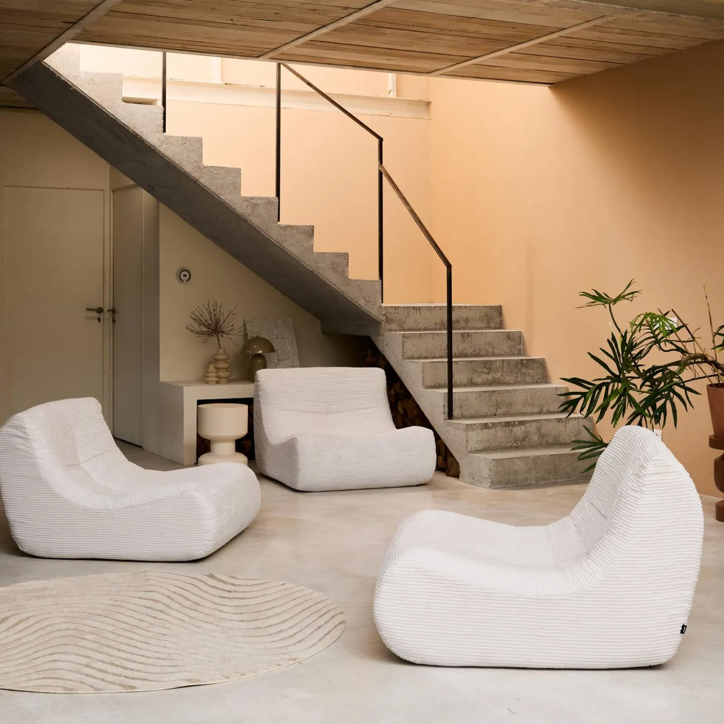 Fauteuils corduroy Sokol 1 zitplaats (set van 3)