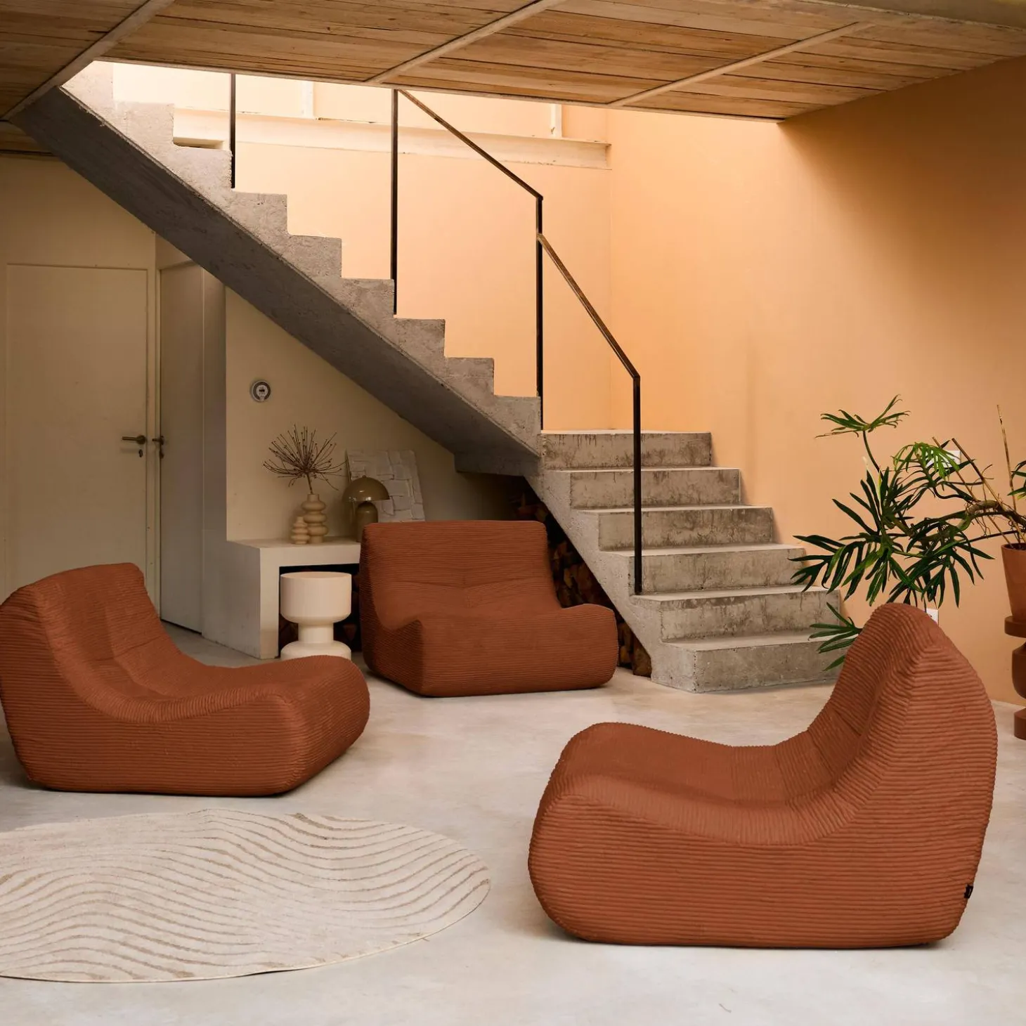 Fauteuils corduroy Sokol 1 zitplaats (set van 3)