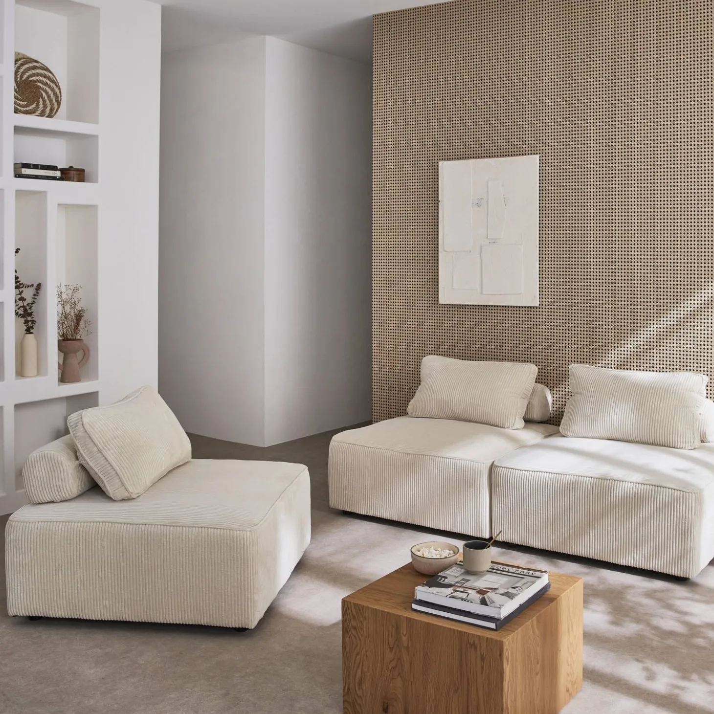Fauteuils corduroy 1 zitplaats (set van 3)