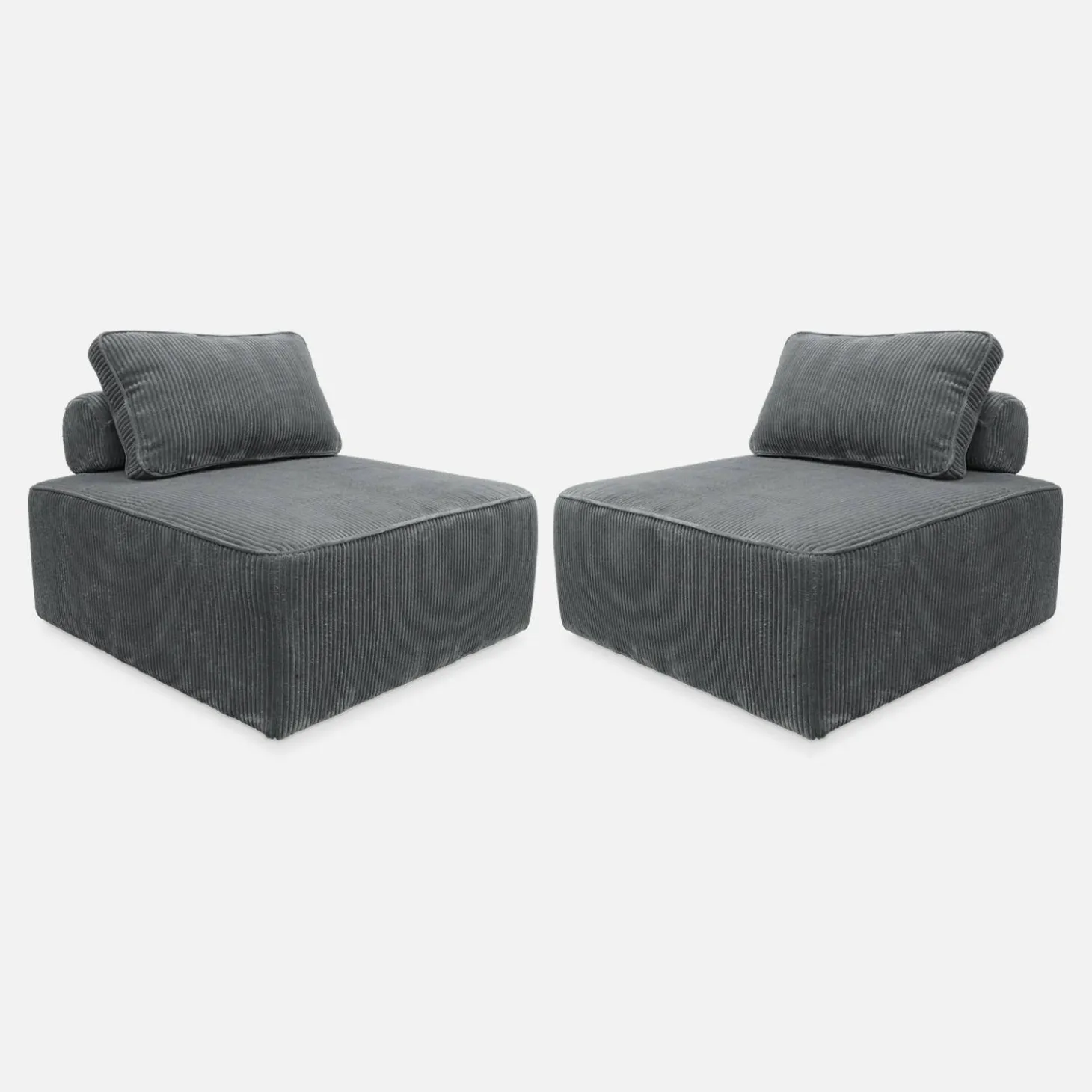 Fauteuils corduroy 1 zitplaats (set van 2)