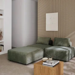 Fauteuils corduroy 1 zitplaats (set van 3)