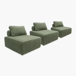 Fauteuils corduroy 1 zitplaats (set van 3)
