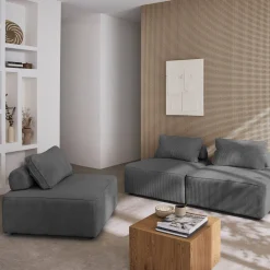Fauteuils corduroy 1 zitplaats (set van 3)