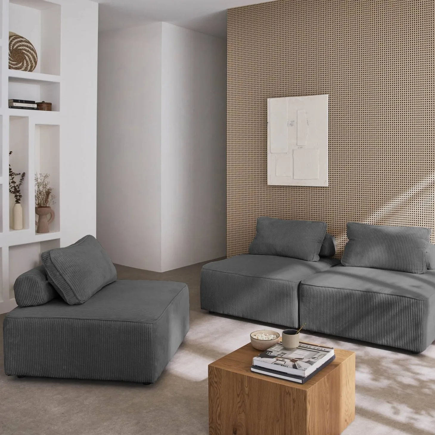 Fauteuils corduroy 1 zitplaats (set van 3)
