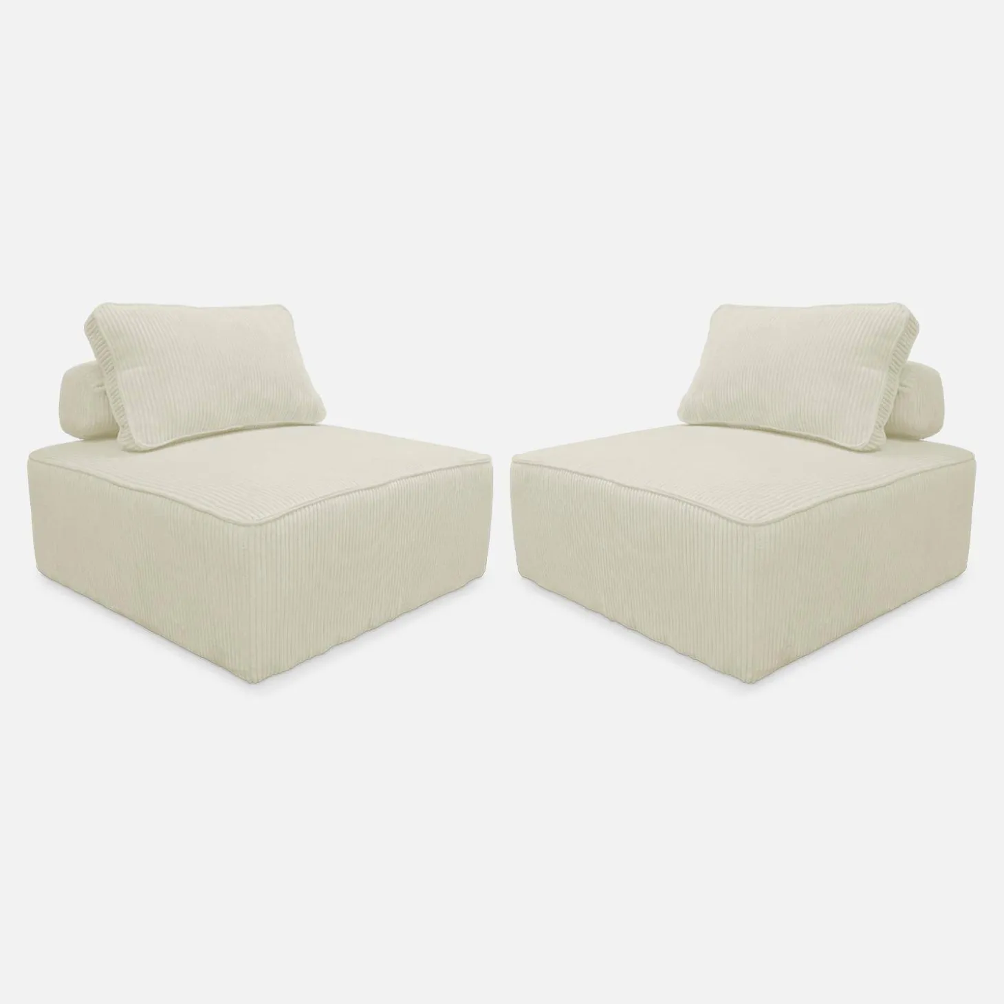 Fauteuils corduroy 1 zitplaats (set van 2)