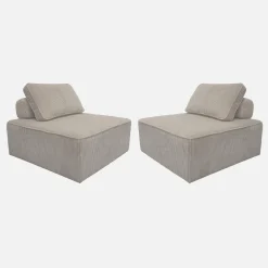 Fauteuils corduroy 1 zitplaats (set van 2)