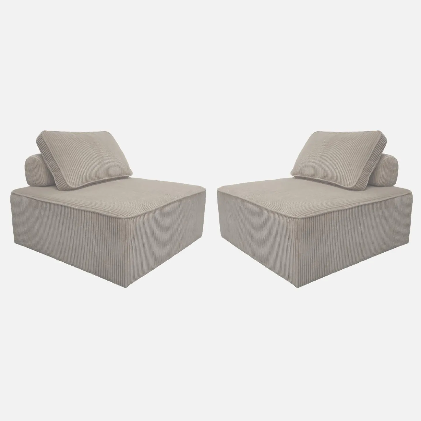 Fauteuils corduroy 1 zitplaats (set van 2)