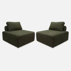 Fauteuils corduroy 1 zitplaats (set van 2)