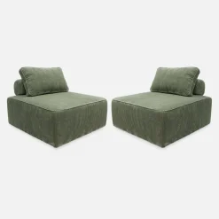 Fauteuils corduroy 1 zitplaats (set van 2)