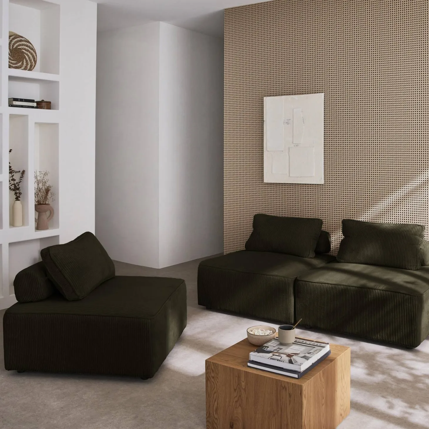 Fauteuils corduroy 1 zitplaats (set van 3)