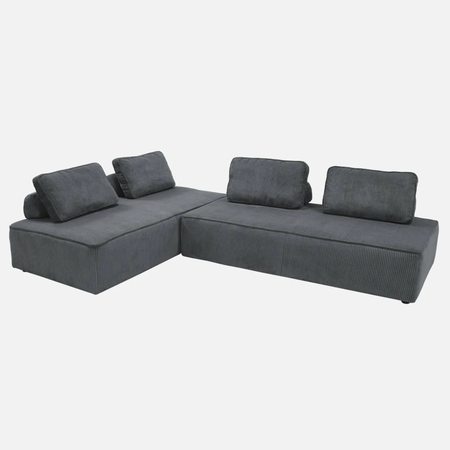 Fauteuils in corduroy 2 zitplaatsen (set van 2)