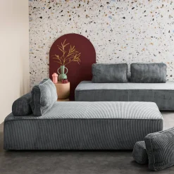 Fauteuils in corduroy 2 zitplaatsen (set van 2)