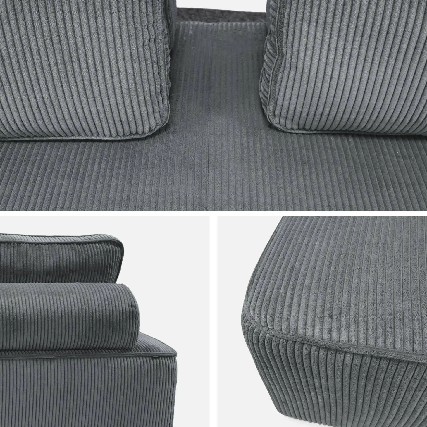 Fauteuils in corduroy 2 zitplaatsen (set van 2)