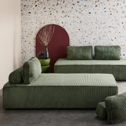 Fauteuils in corduroy 2 zitplaatsen (set van 2)