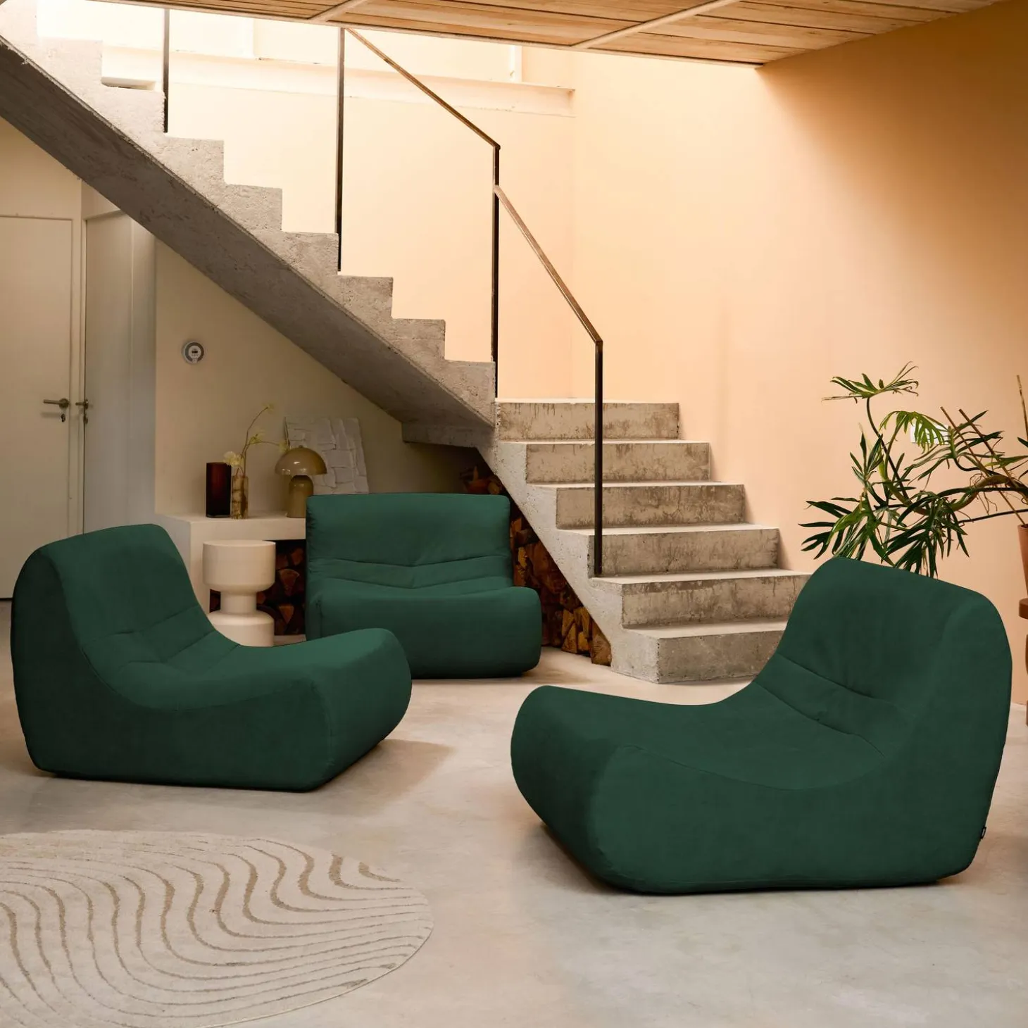 Fauteuils waterafstotend velours Sokol 1 zitplaats (set van 3)