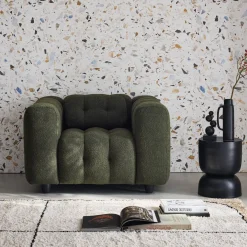 Fauteuil van bouclé stof met structuur, 1 zitplaats
