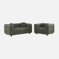 Fauteuil van bouclé stof met structuur, 1 zitplaats