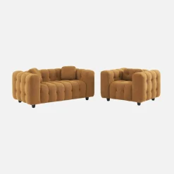 Fauteuil van bouclé stof met structuur, 1 zitplaats