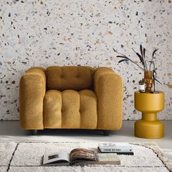 Fauteuil van bouclé stof met structuur, 1 zitplaats