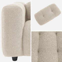 Fauteuil van bouclé stof met structuur, 1 zitplaats