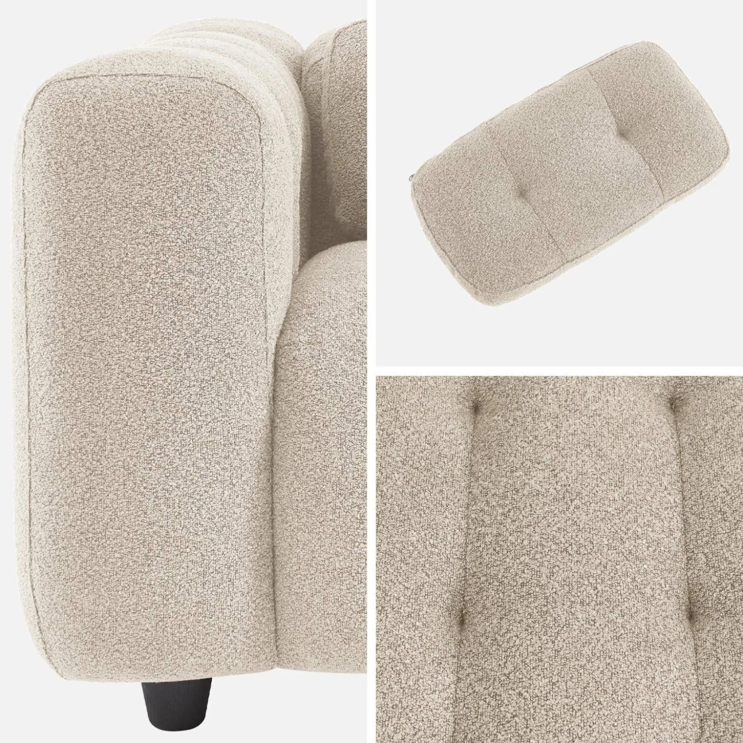 Fauteuil van bouclé stof met structuur, 1 zitplaats